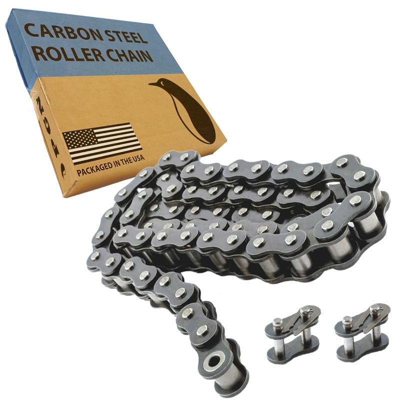 PGN Bearings PGN #41 Roller Chain - 10 Feet + 2 Free Connecting Links - Carbon Steel Chains for Bycicles, Mini Bikes, Motorcycles, Go-Karts, Home and Industrial Machinery - 239 Links - Image 1